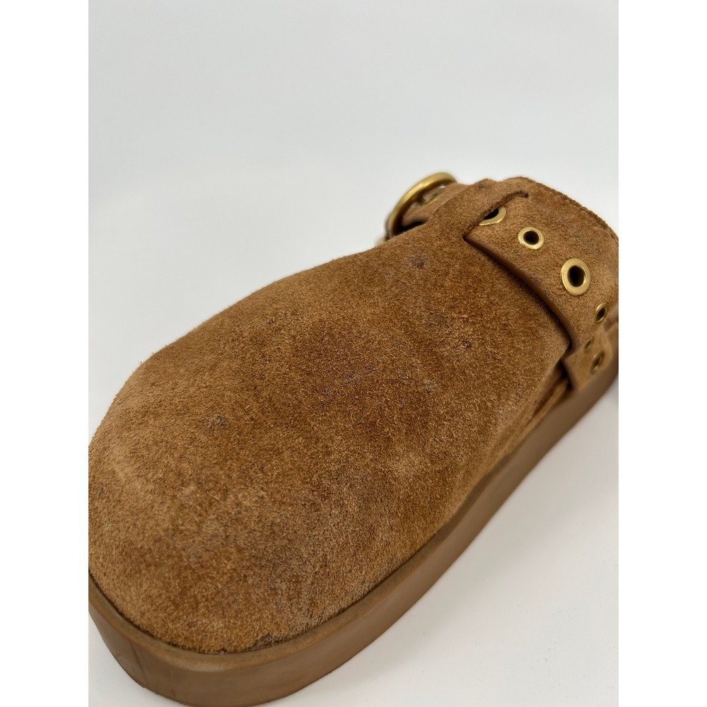 Rag & Bone Ansley Suede Platform Clogs Brown Buckle Mules Lug Sole Womens SZ 8 - Picture 15 of 16